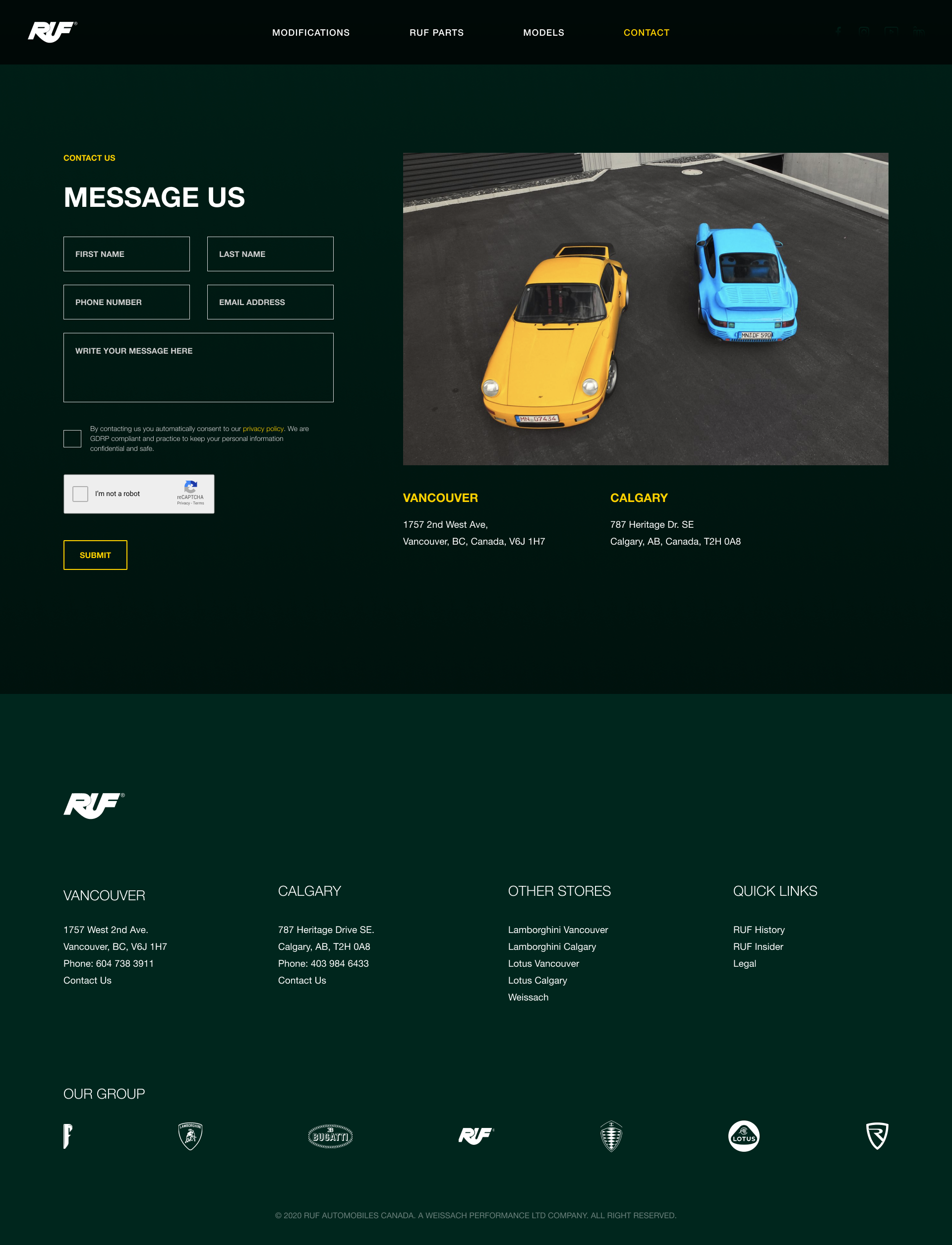 RUF Contact Page