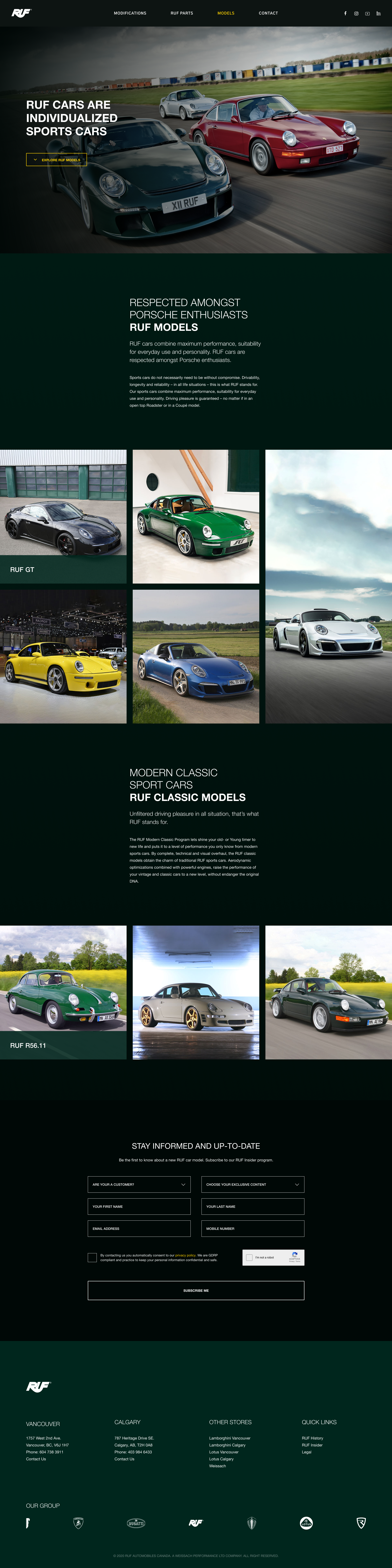 RUF Models Landing Page
