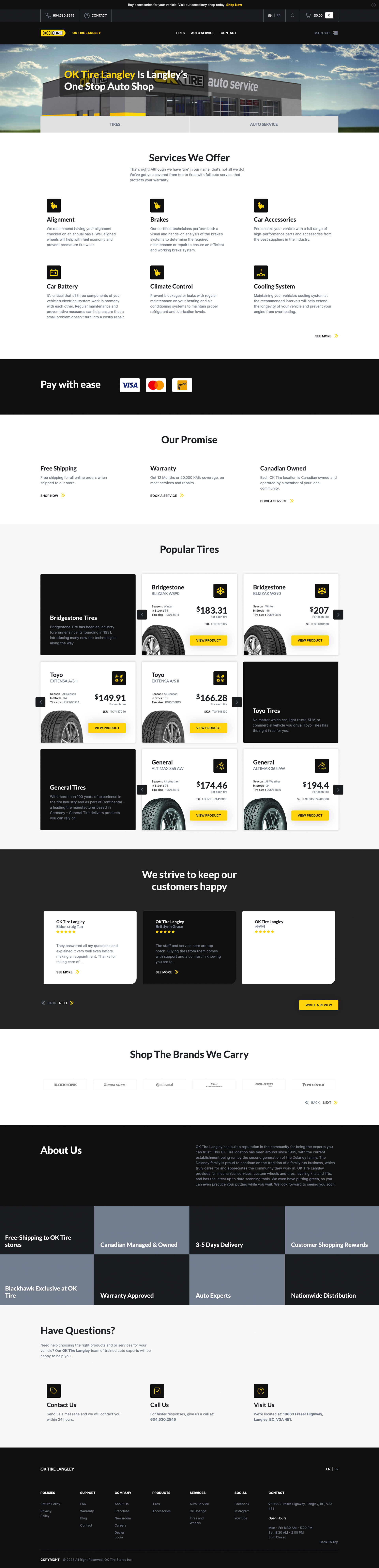 OKTire.com - Desktop Store Microsite Home Page