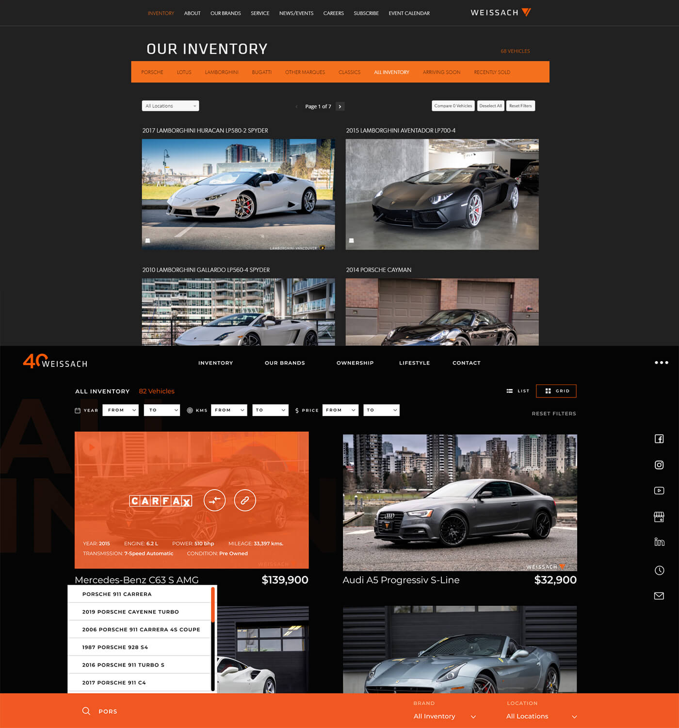 Weissach Automobiles Inventory